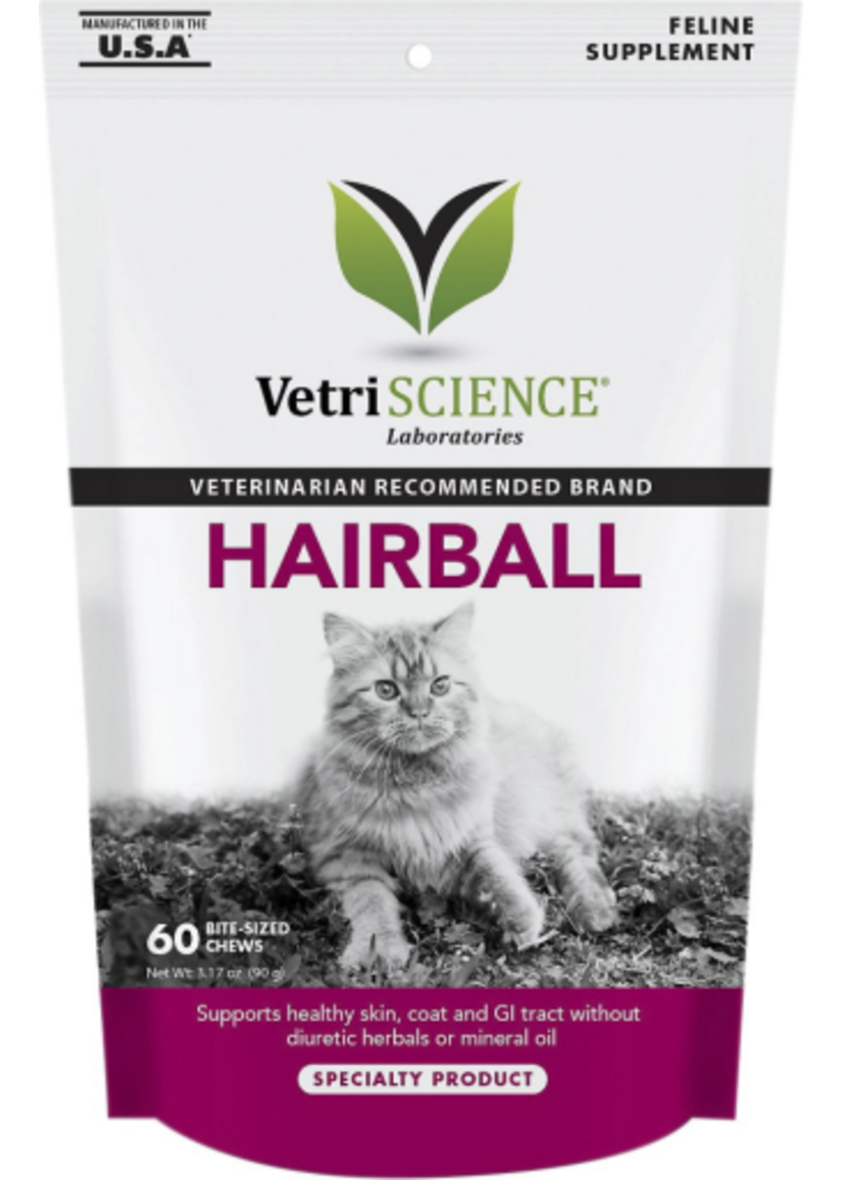 VetriScience VetriScience Hairball Care Supplements for Cats Chicken Liver - 60 Chews