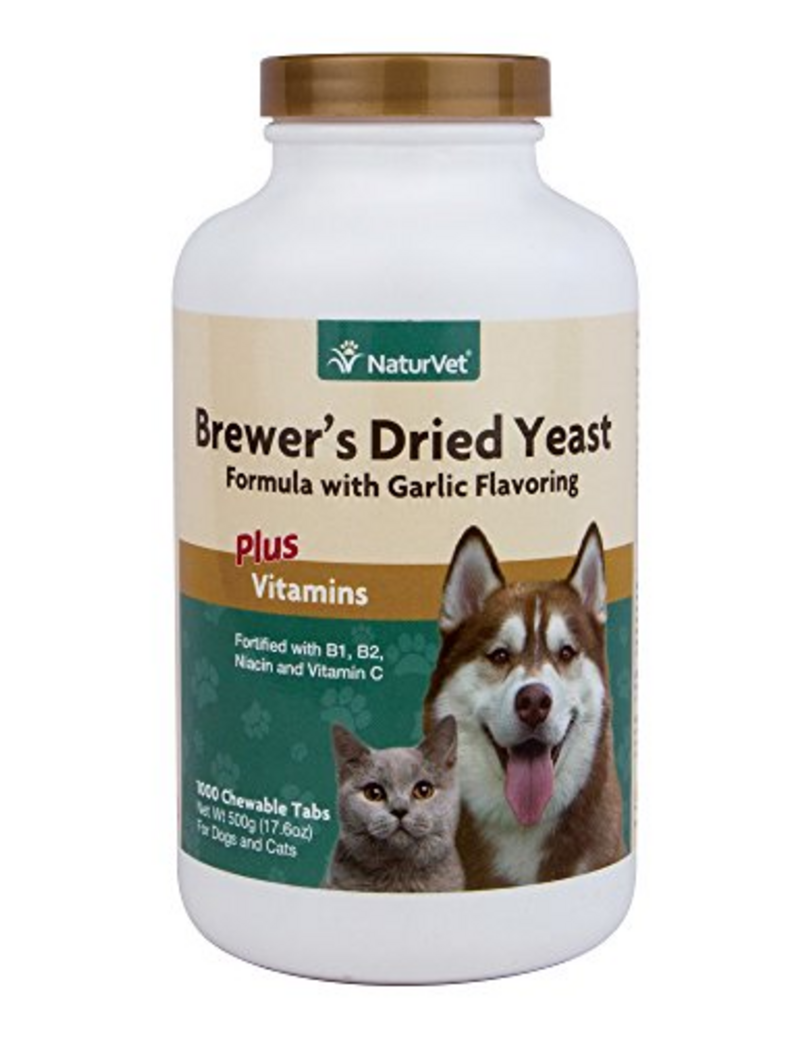 Naturvet NaturVet Brewer's Dried Yeast Formula Plus Vitamins Garlic for Dogs & Cats - 1000 Chewable Tablets