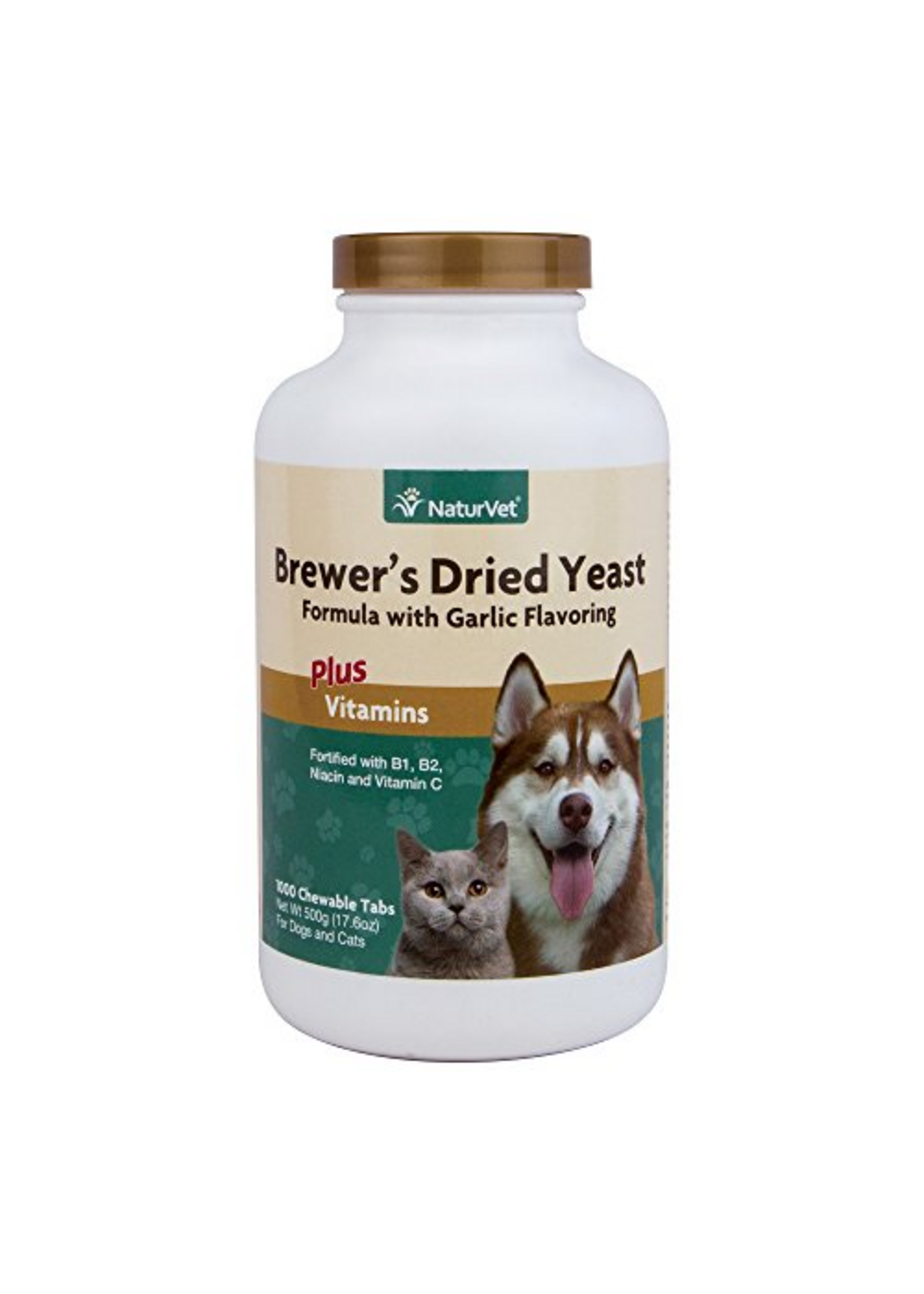 Naturvet NaturVet Brewer's Dried Yeast Formula Plus Vitamins Garlic for Dogs & Cats - 1000 Chewable Tablets