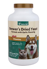 Naturvet NaturVet Brewer's Dried Yeast Formula Plus Vitamins Garlic for Dogs & Cats - 1000 Chewable Tablets