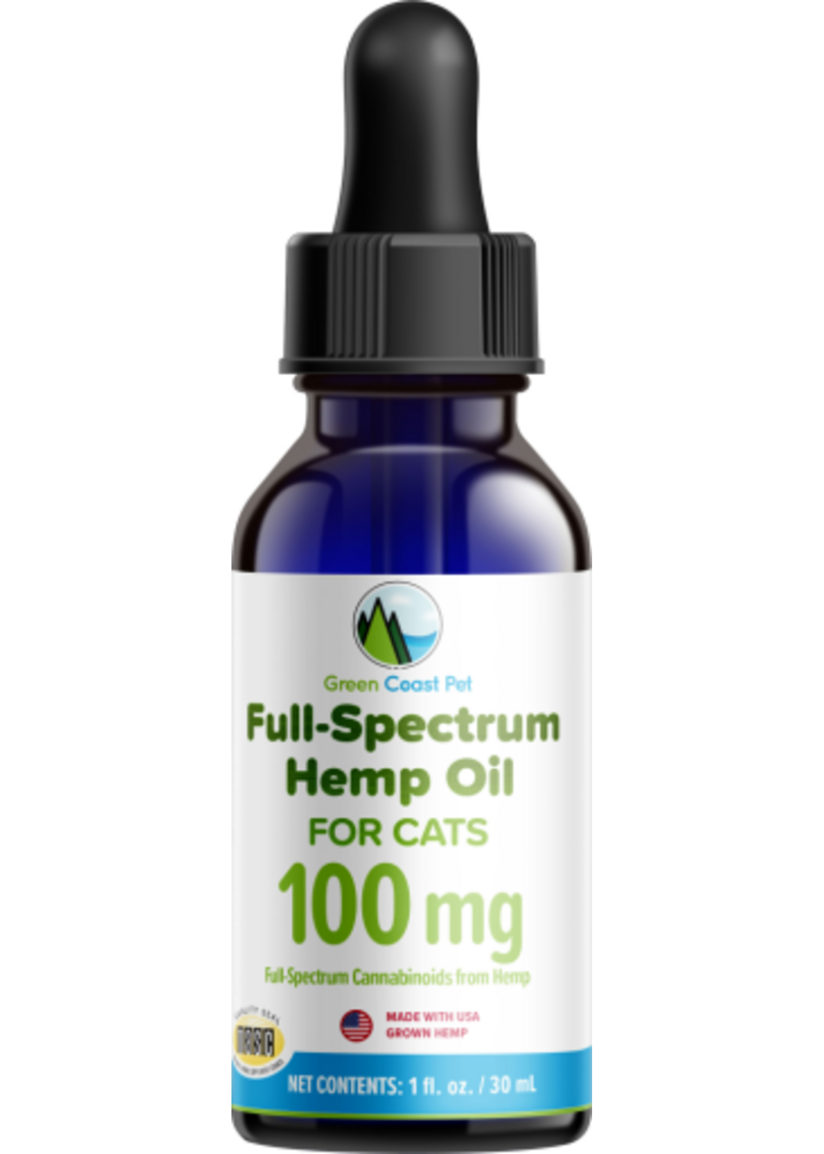 Green Coast Pet Green Coast Pet-Full-spectrum Hemp Oil For Cats 100 Mg/1 Oz