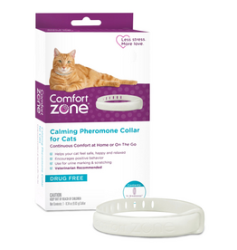 Farnam Comfort Zone Cat Calming Pheromone Collar  Anxiety & Stress Relief  White  1pk