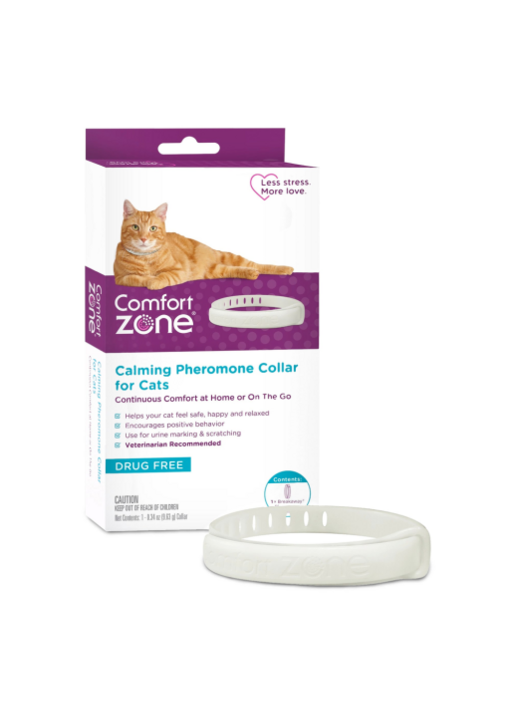 Farnam Comfort Zone Cat Calming Pheromone Collar Anxiety & Stress Relief - 1 Pack