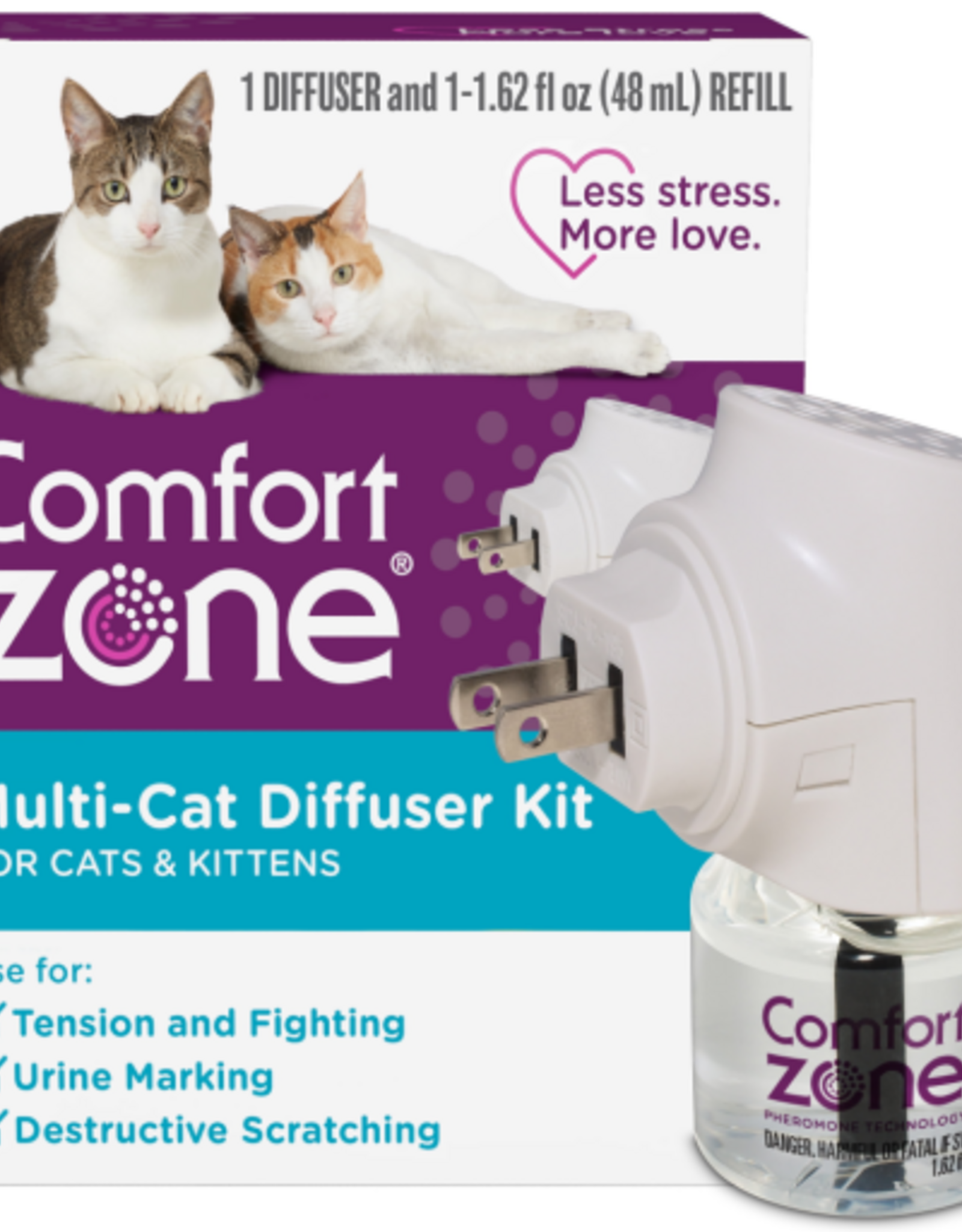 Farnam Comfort Zone Calming For Single and Multi-Cat Homes Single Diffuser Kit - 48ml