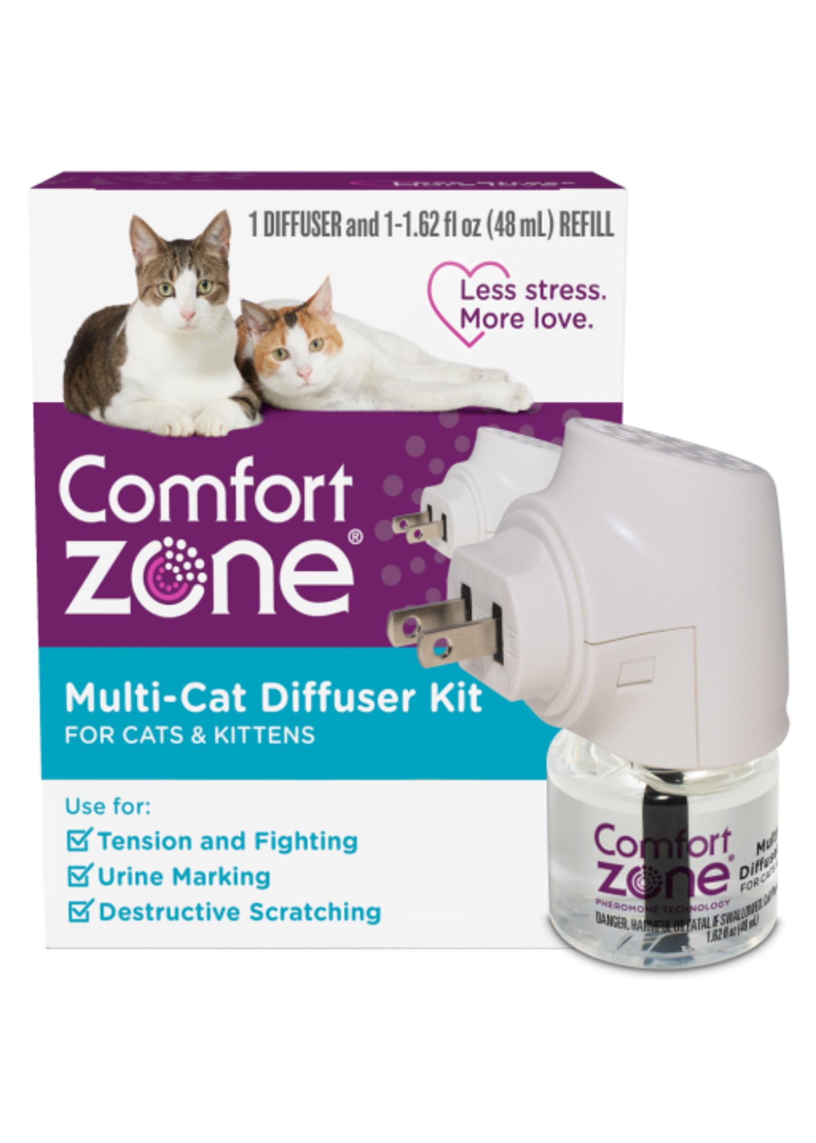 Farnam Comfort Zone Calming For Single and Multi-Cat Homes Single Diffuser Kit - 48ml