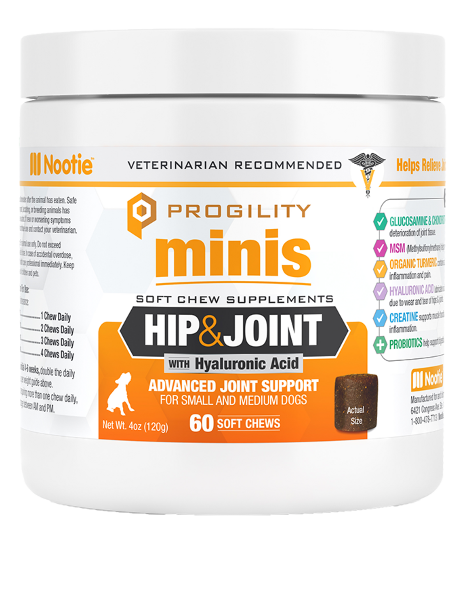 Nootie Nootie Mini Progility Hip & Joint for Dogs - 60 Count