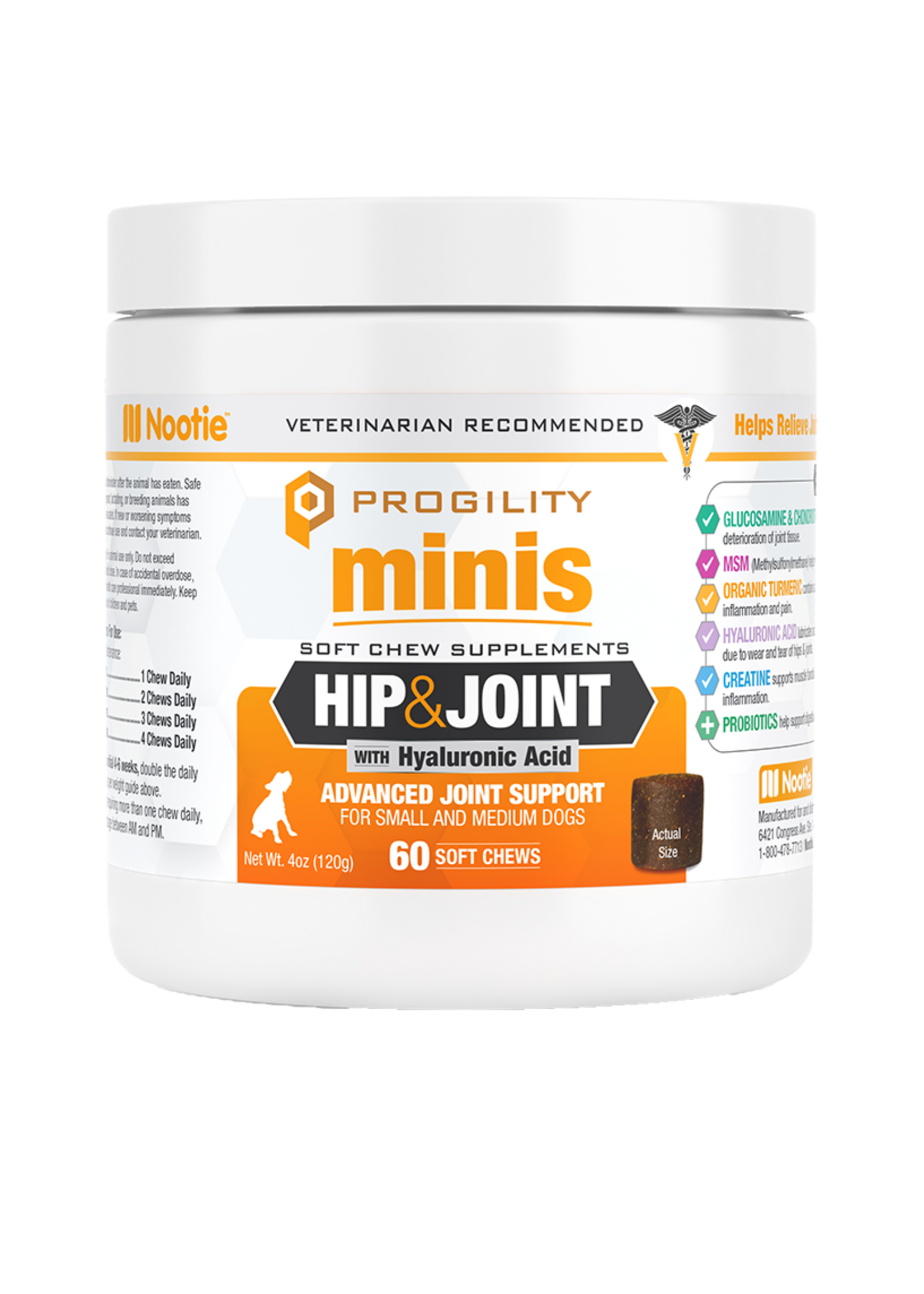 Nootie Nootie Mini Progility Hip & Joint for Dogs - 60 Count