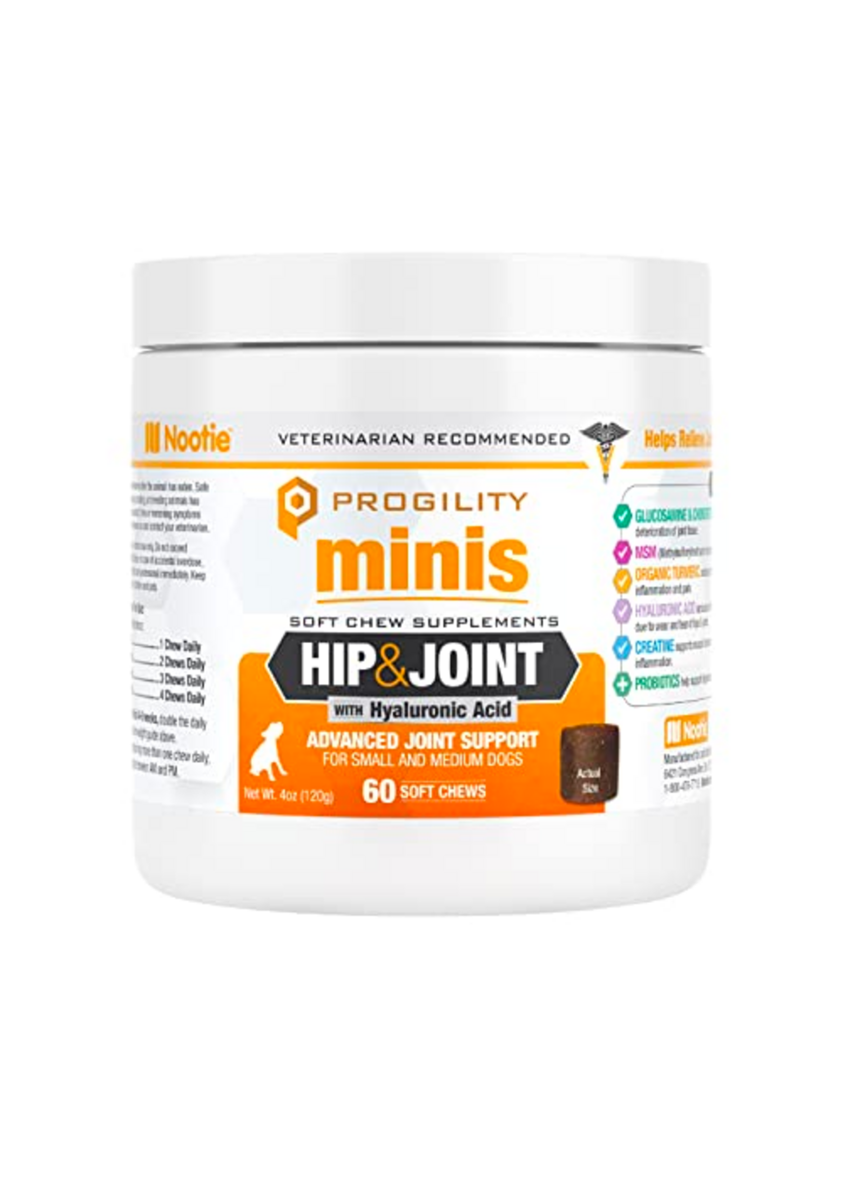 Nootie Nootie Mini Progility Hip & Joint for Dogs - 60 Count