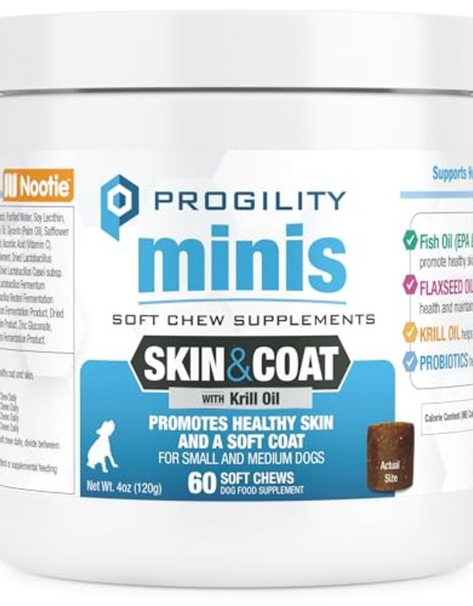 Nootie Nootie Progility Mini Skin & Coat Supplement for Small Dogs Fish Oil - 60 Soft Chews