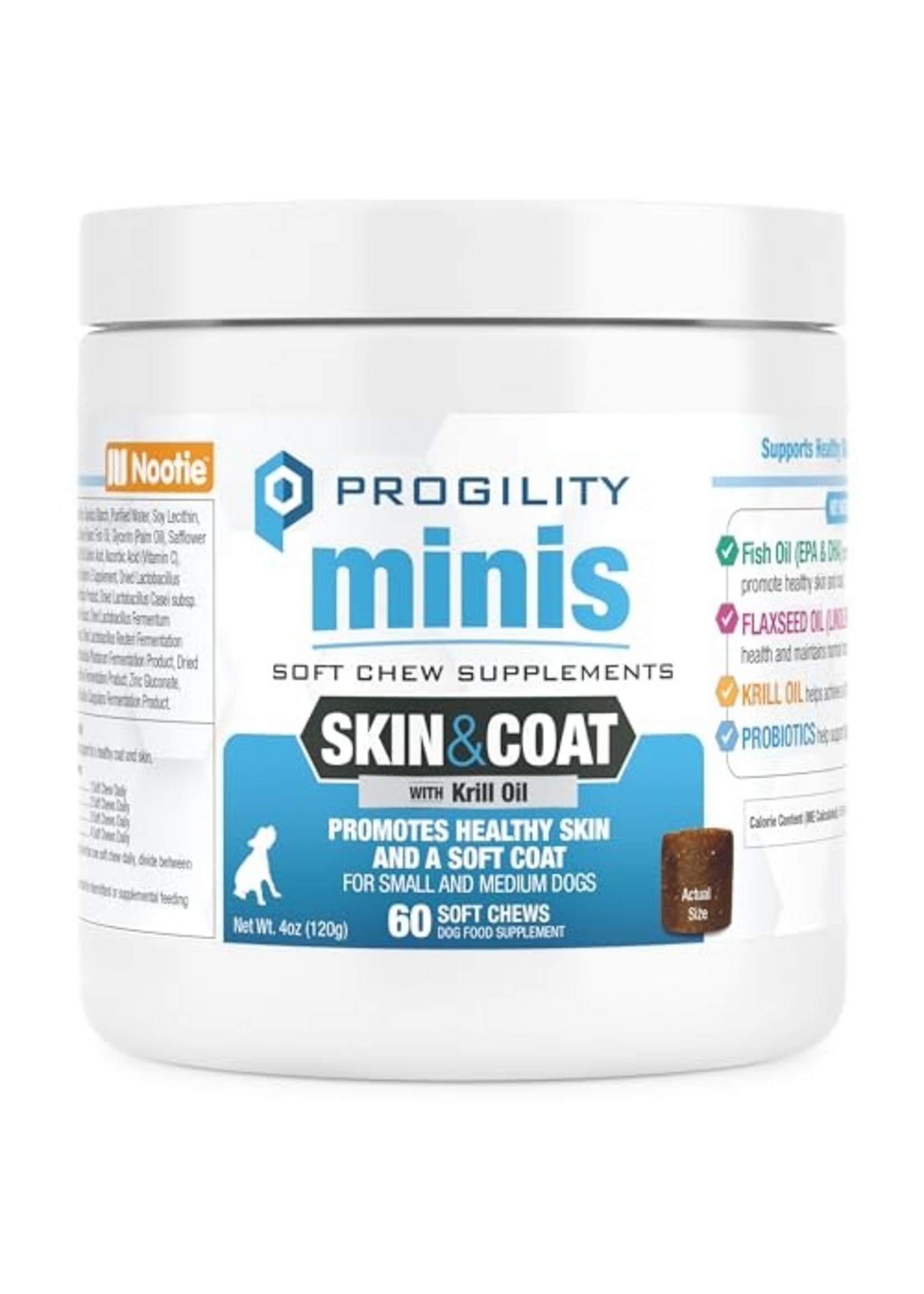 Nootie Nootie Progility Mini Skin & Coat Supplement for Small Dogs Fish Oil - 60 Soft Chews