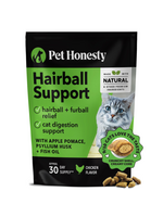 Pet Honesty Dual Texture Hairball Support Supplement for Cats (Chicken Flavor) 3.7 oz