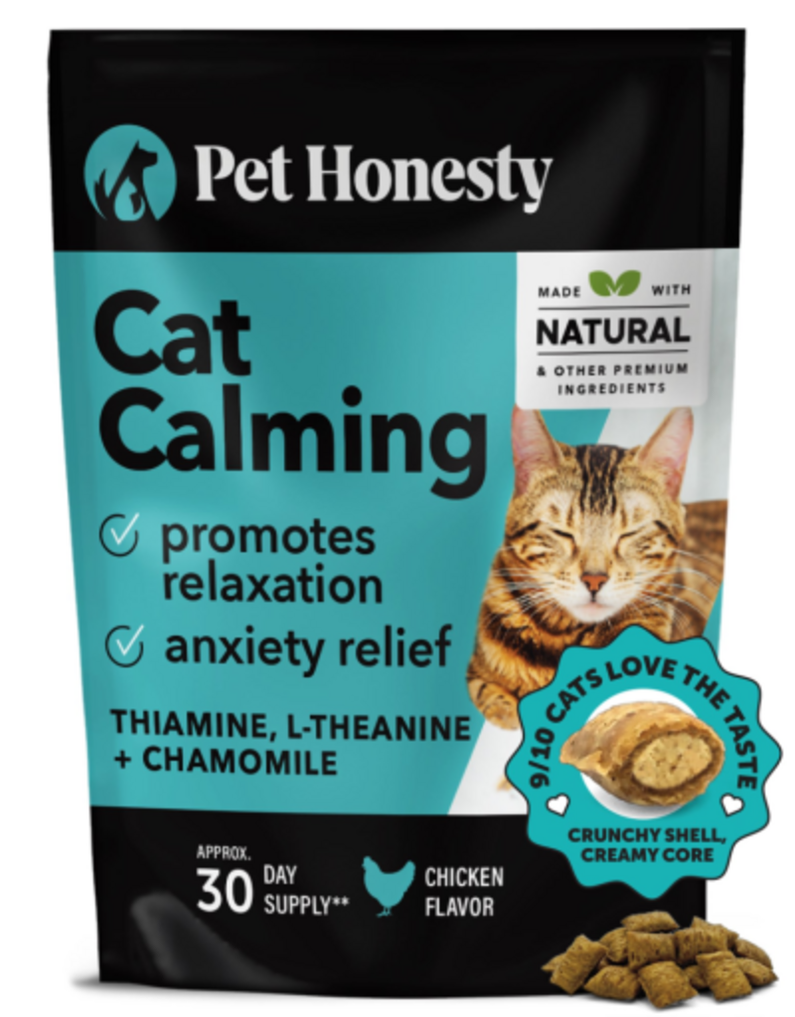 Pet Honesty Dual Texture Calming Supplement for Cats (Chicken Flavor) 3.7 oz