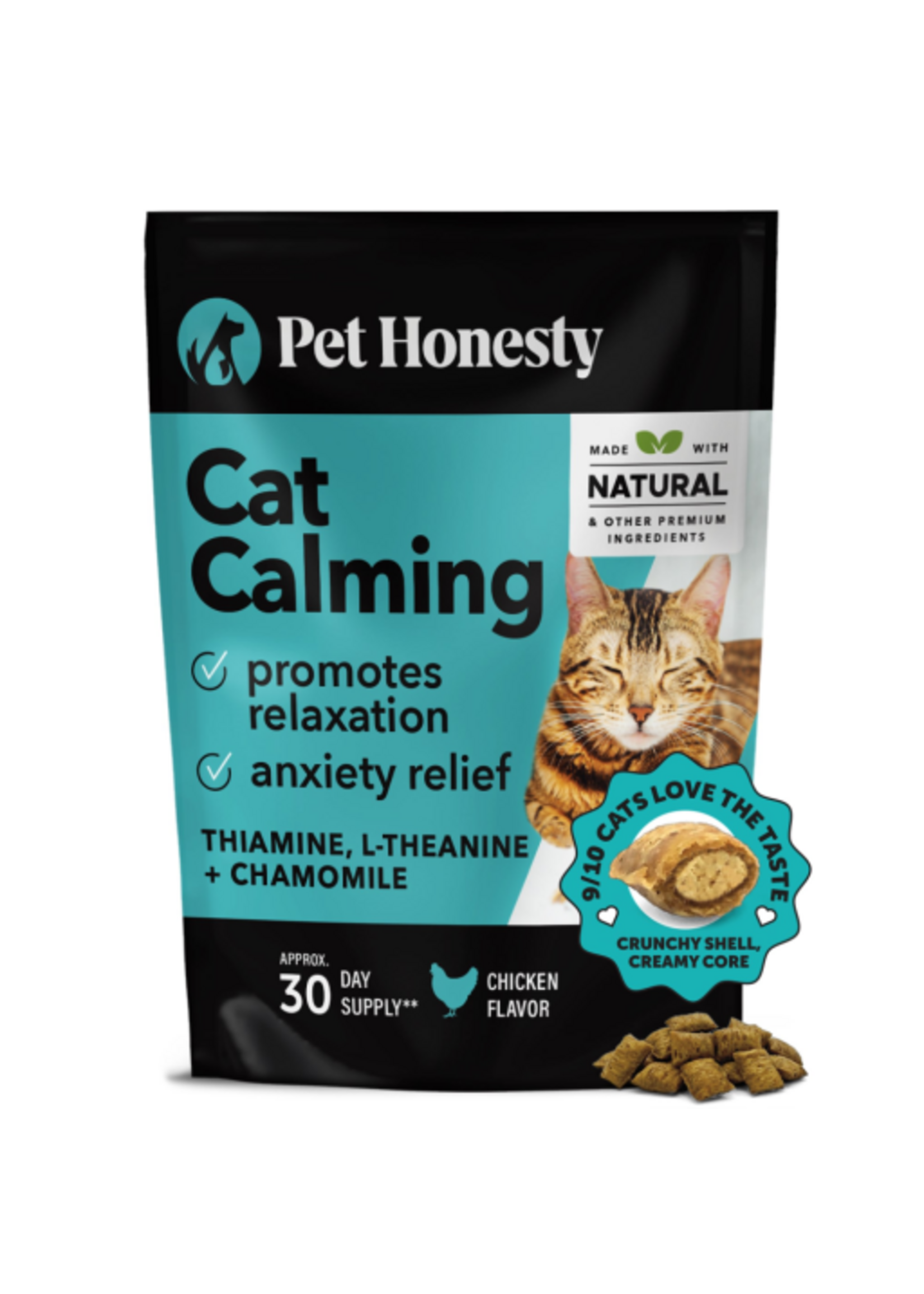 Pet Honesty Dual Texture Calming Supplement for Cats (Chicken Flavor) 3.7 oz