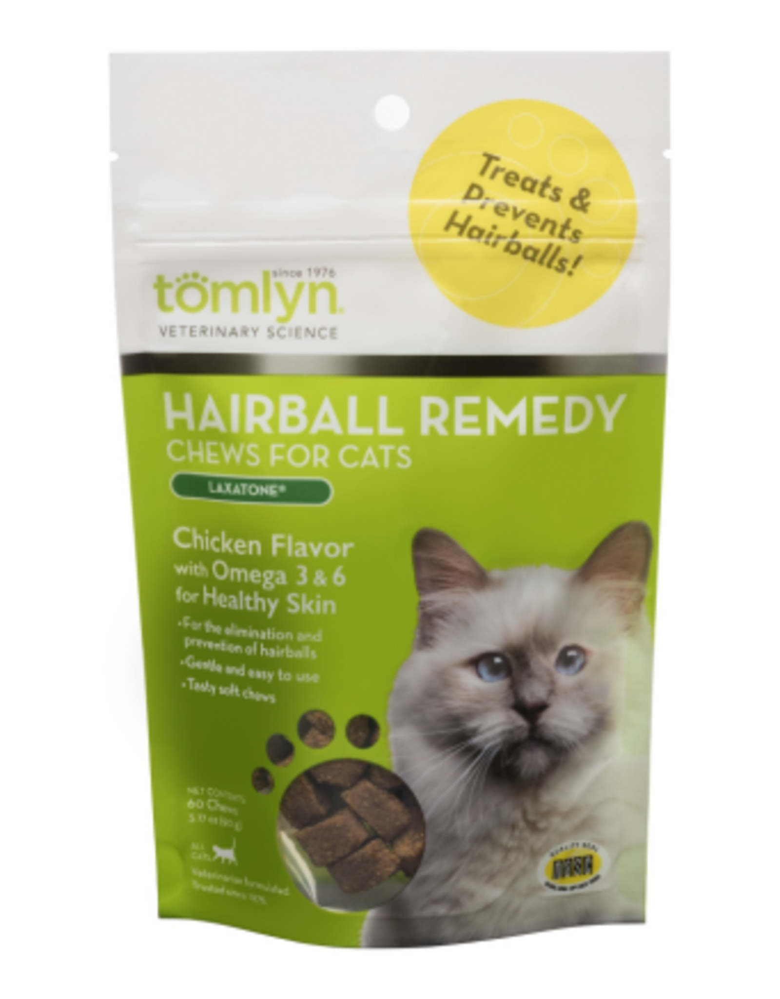 Tomlyn Tomlyn Laxatone Hairball Remedy Chews for Cats  Chicken Flavor - 60 Chews