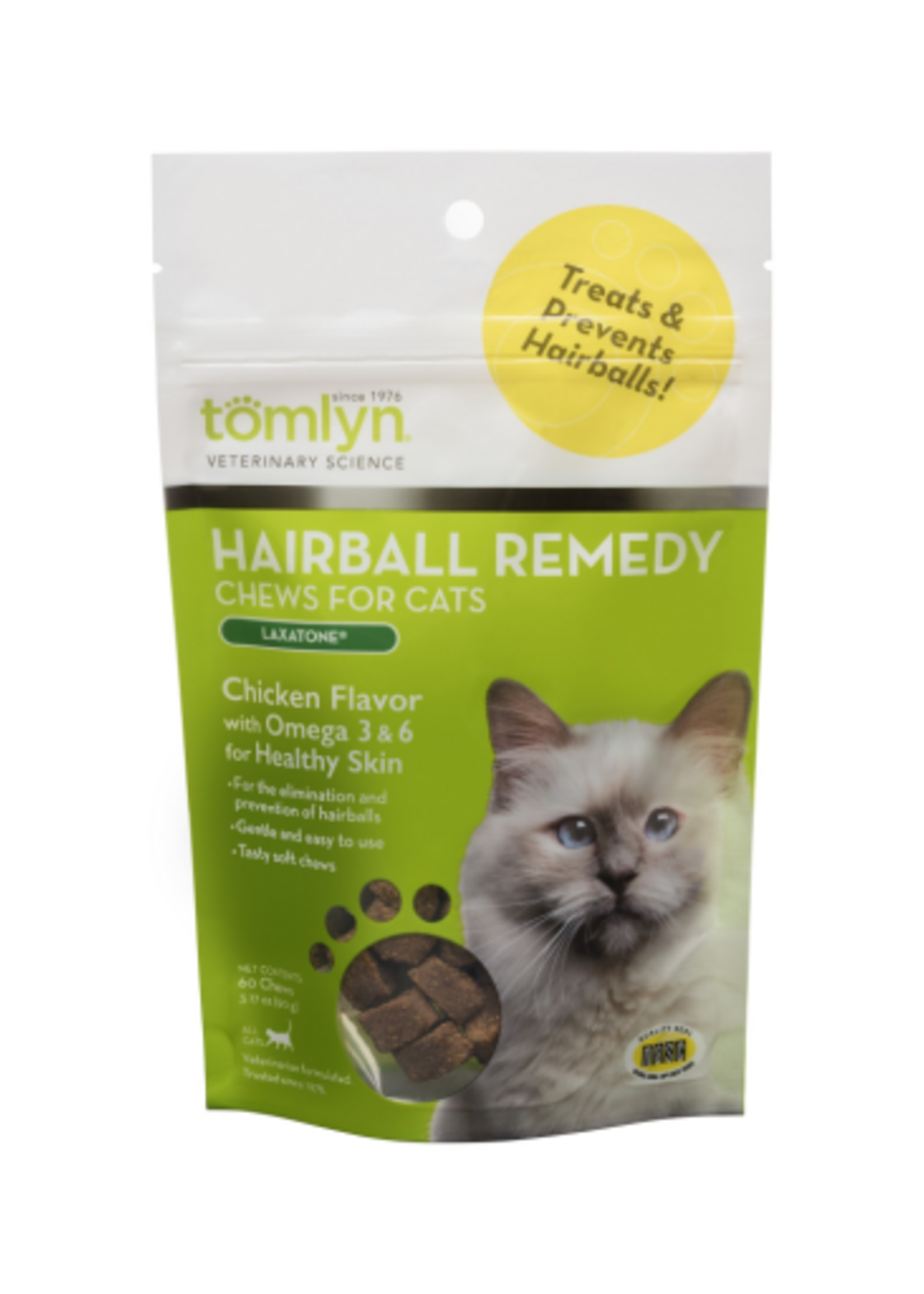 Tomlyn Tomlyn Laxatone Hairball Remedy Chews for Cats  Chicken Flavor - 60 Chews