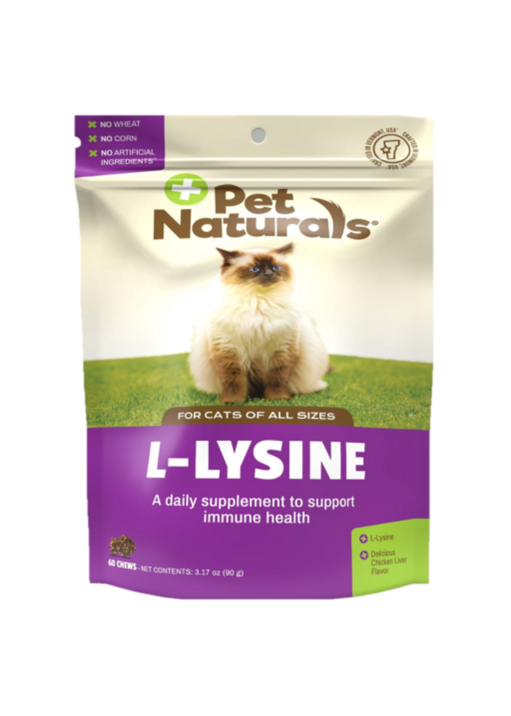 Pet Naturals Pet Naturals L-Lysine Chews Immune Support for Cats Chicken Liver Flavor - 60 count