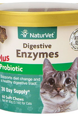 Naturvet NaturVet Digestive Enzymes + Probiotic for Cats - 60 Soft Chews