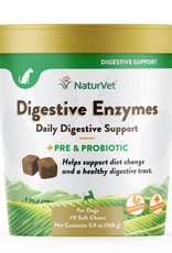 Naturvet Digestive Enzymes Plus Pre & Probiotics Soft Chews for Dogs 5.9 Oz. Count of 70, 70 CT