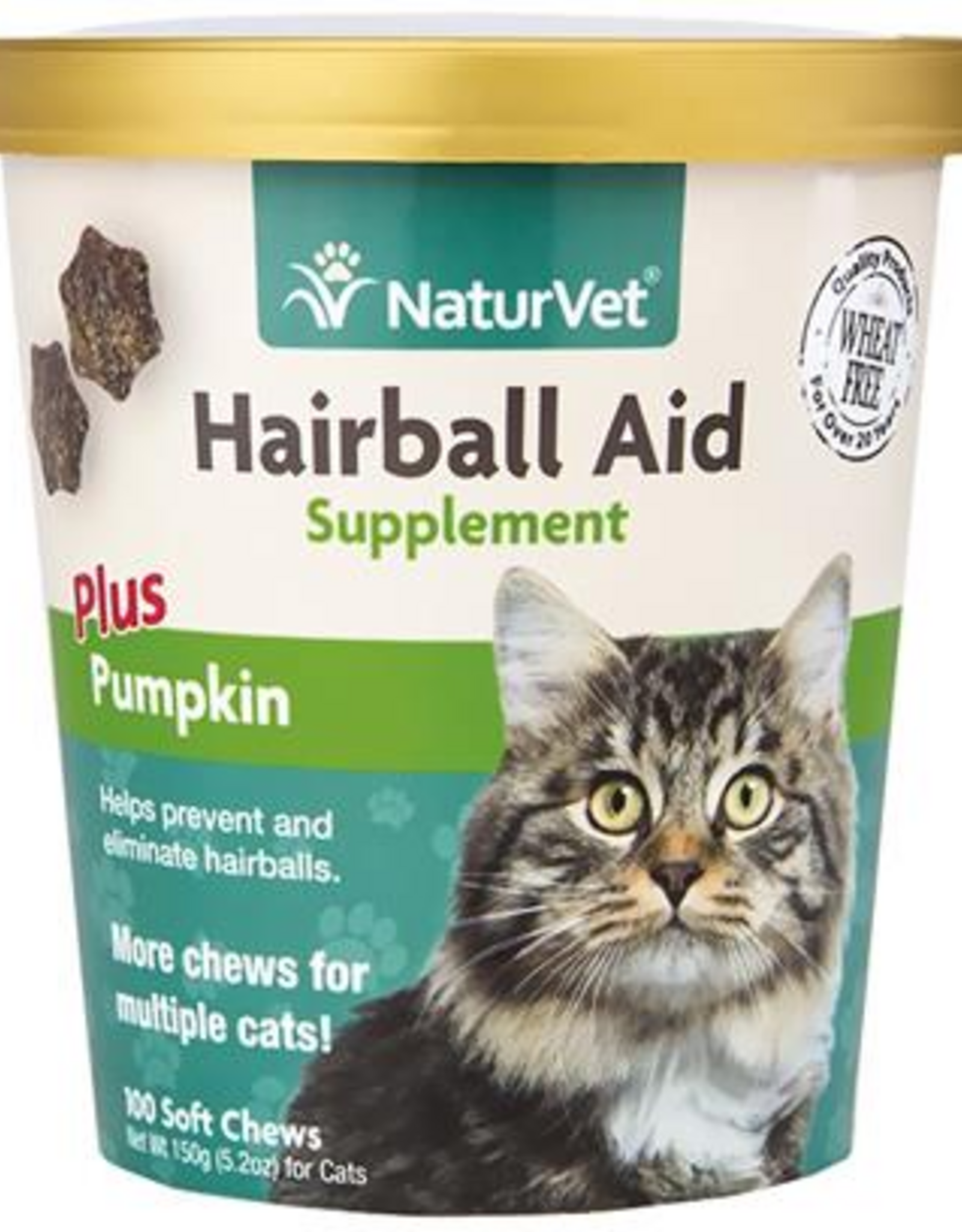 Naturvet NaturVet Cat Hairball Aid Supplement, Pack of 60 Soft Chews, 3.1 OZ