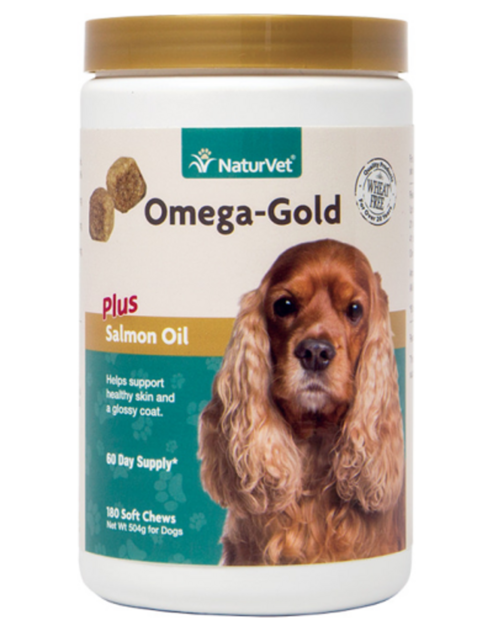 Naturvet NaturVet Omega-Gold Plus Skin and Coat Supplement for Dogs & Cats - 180 Soft Chews