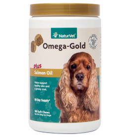 Naturvet NaturVet Omega-Gold Plus Skin and Coat Supplement for Dogs & Cats - 180 Soft Chews