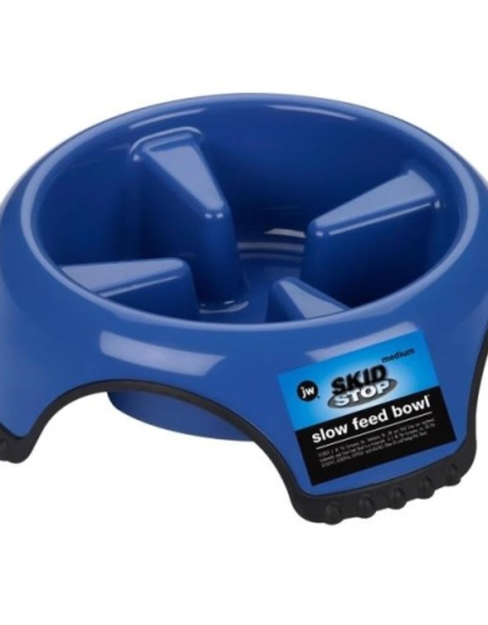 JW Pet JW Pet Skid Stop Slow Feed Rubber Base Plastic Dog Bowl - Large