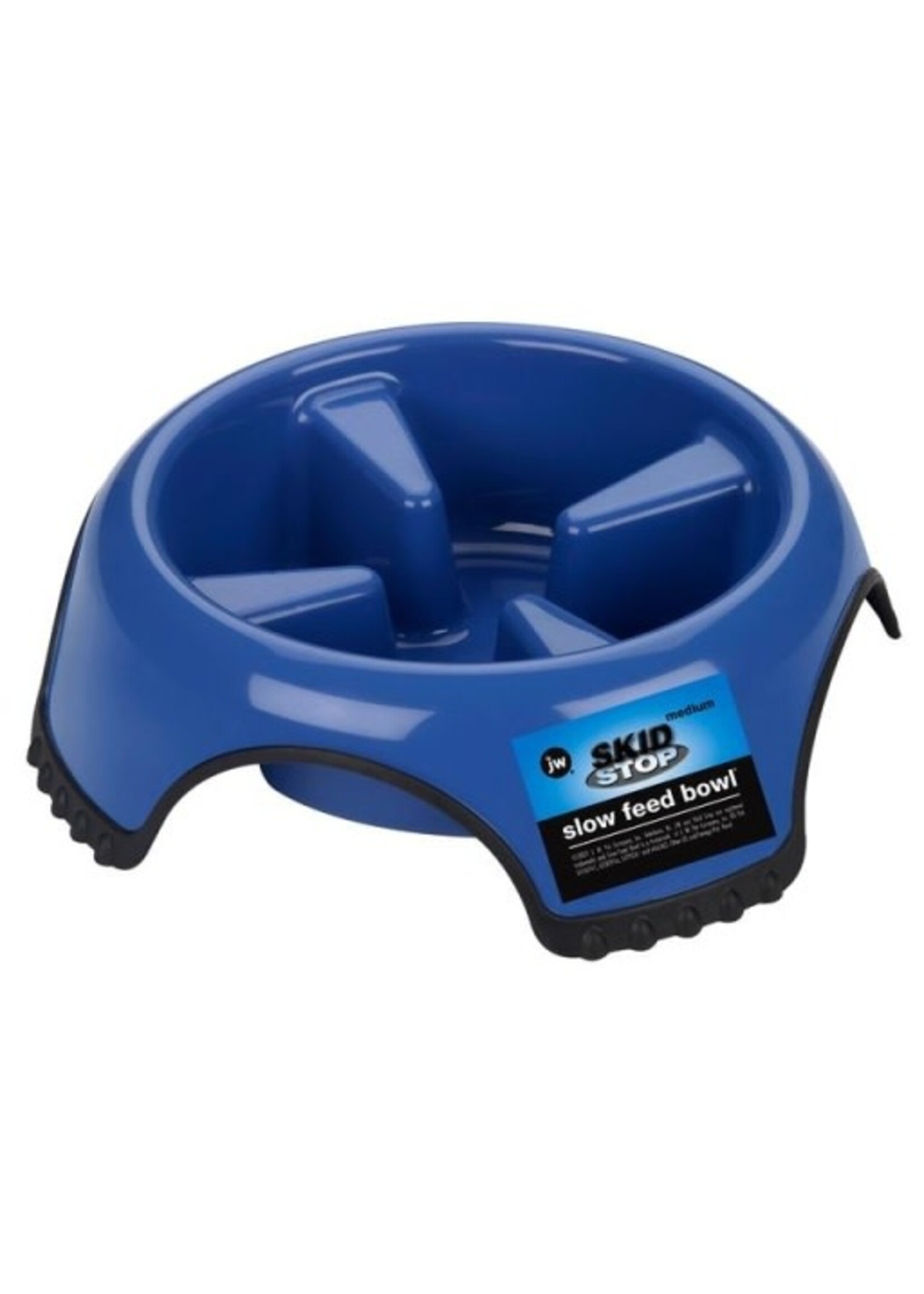 JW Pet JW Pet Skid Stop Slow Feed Rubber Base Plastic Dog Bowl - Large
