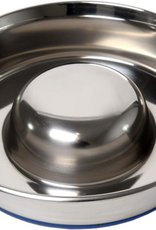 OurPets OurPets DuraPet Slow Feed Premium Stainless Steel Dog Bowl  Large (6.0 Cups)  Silver