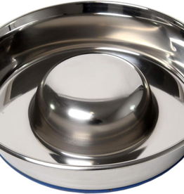 OurPets OurPets DuraPet Slow Feed Premium Stainless Steel Dog Bowl  Large (6.0 Cups)  Silver