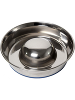OurPets OurPets DuraPet Slow Feed Premium Stainless Steel Dog Bowl Medium (4.5 Cups)  Silver