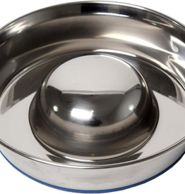 OurPets OurPets DuraPet Slow Feed Premium Stainless Steel Dog Bowl Medium (4.5 Cups)  Silver