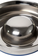 OurPets OurPets DuraPet Slow Feed Premium Stainless Steel Dog Bowl Medium (4.5 Cups)  Silver