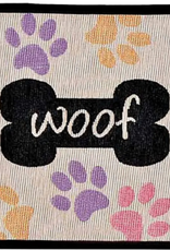 Loving Pets Loving Pets Bella Fashion Mats 12.75 X19 -Woof With Multi Paws