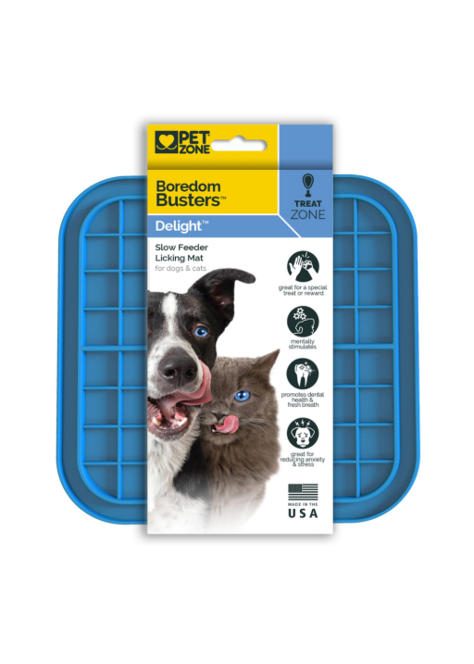 Pet Zone PET Zone Boredom Busters Delight Slow Feeder Licking Mat for Dogs & Cats  Small/Medium
