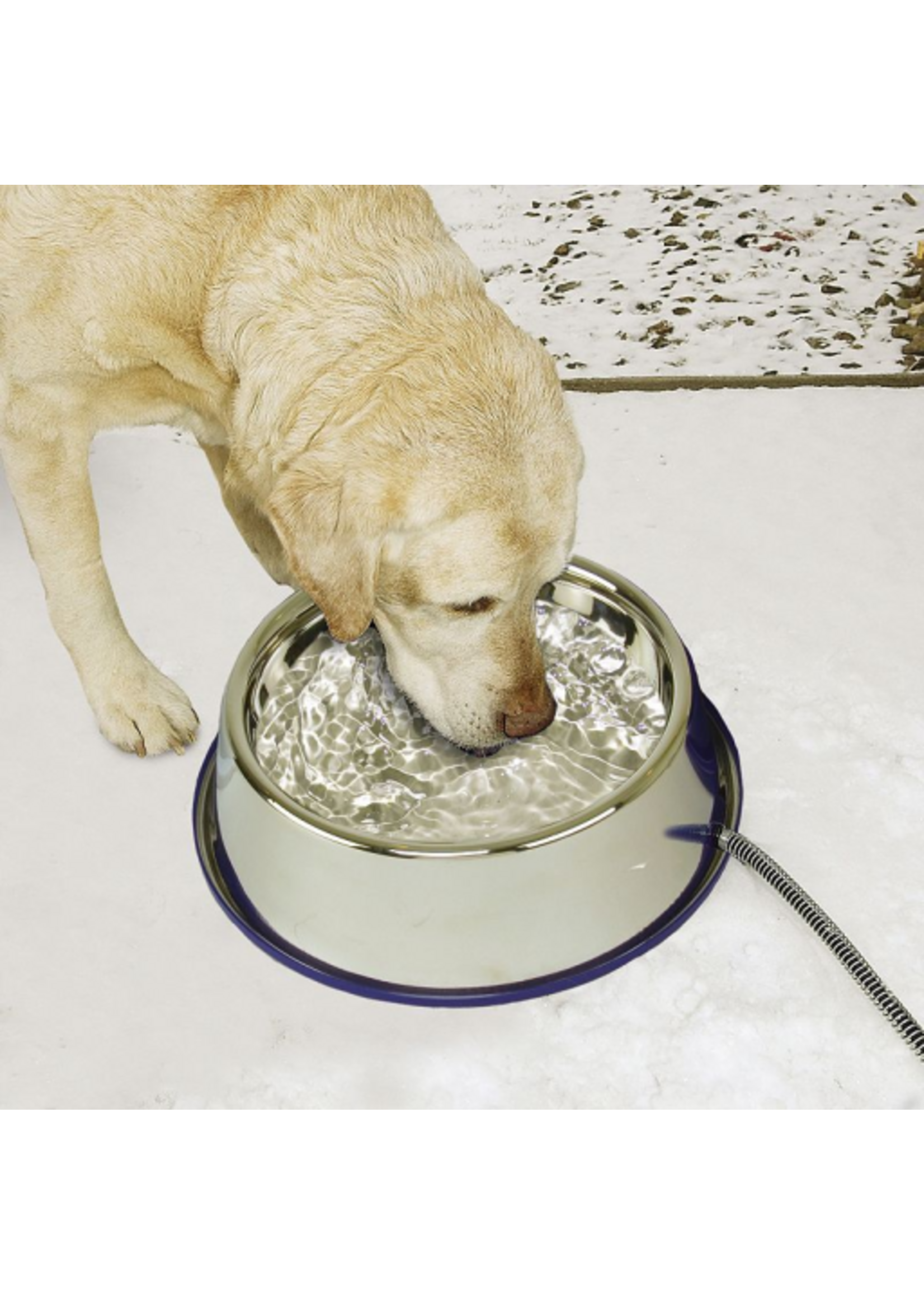 K&H Pet Products K&H Pet Products Thermal-Bowl Outdoor Heated Cat & Dog Water Bowl Stainless Steel 102 Ounces