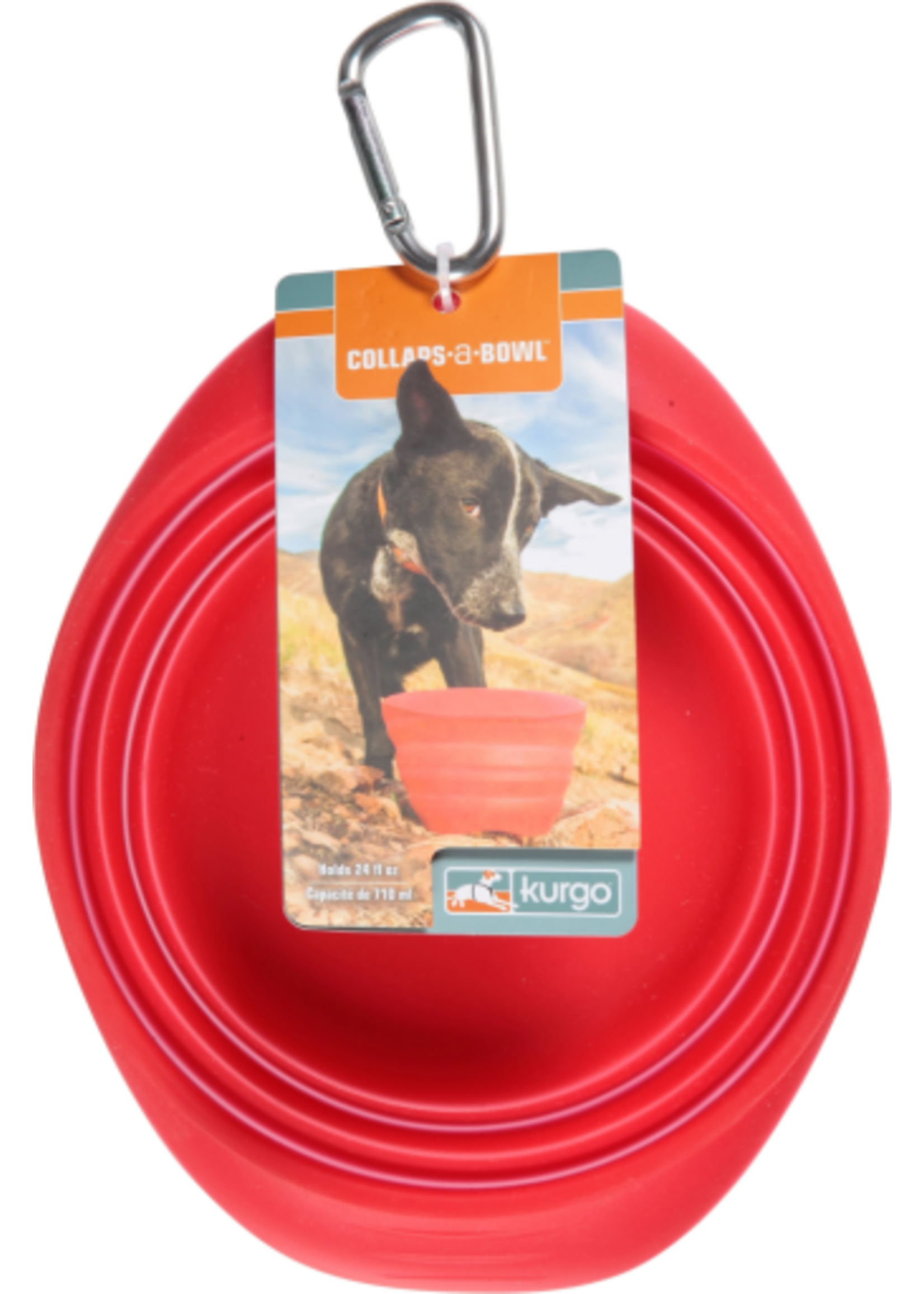 Kurgo Collaps-A-Bowl Includes Carabiner (24 oz  RED)