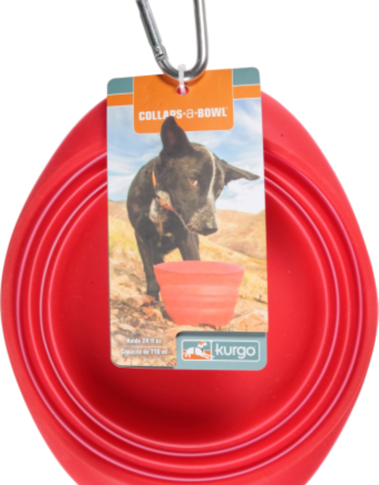 Kurgo Collaps-A-Bowl Includes Carabiner (24 oz  RED)