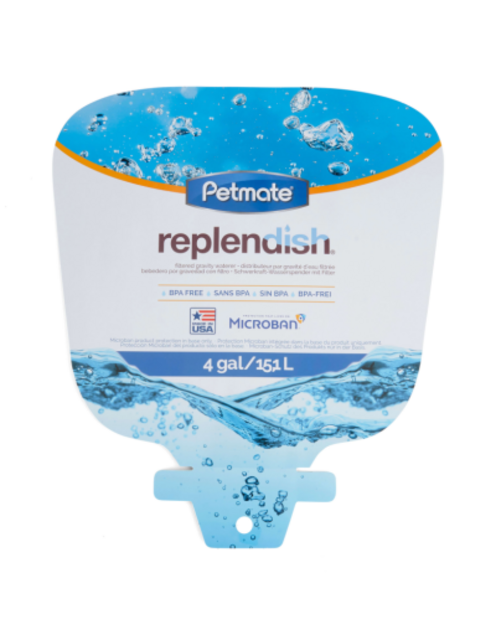 Petmate Petmate Replendish Gravity Pet Waterer with Microban for Cats and Dogs  4 Gallons  Blue