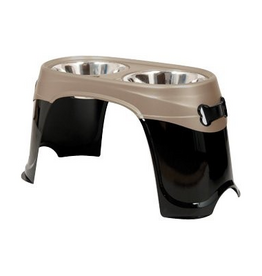 Petmate Petmate Easy Reach Diner Elevated Dog Bowls Black X-Large