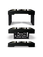 OurPets OurPets Barking Bistro Adjustable Raised Dog Feeder Stainless Steel Bowl for Dogs  7 Cups Dry Food