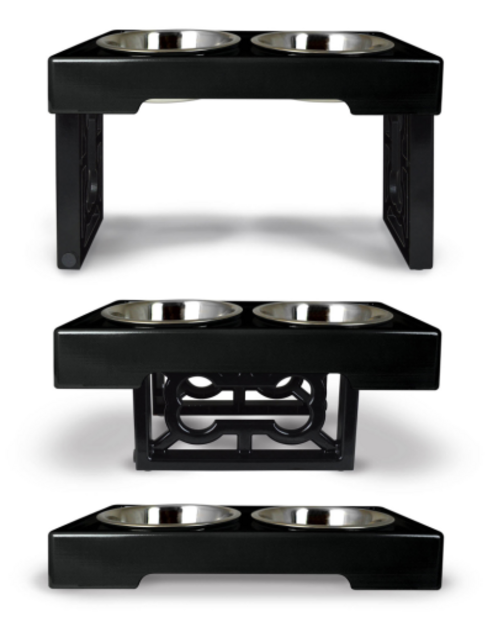 OurPets OurPets Barking Bistro Adjustable Raised Dog Feeder Stainless Steel Bowl for Dogs  7 Cups Dry Food