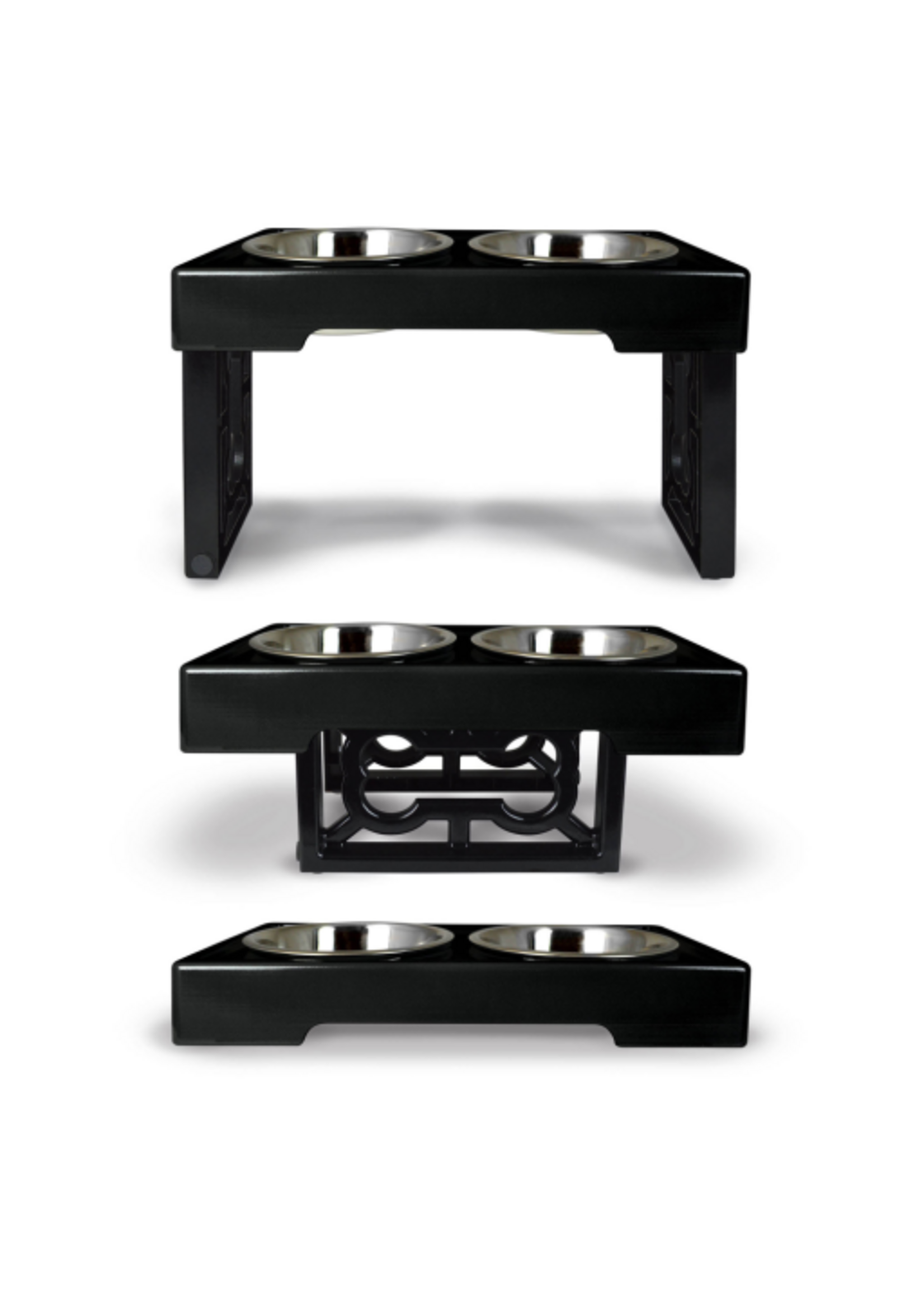 OurPets OurPets Barking Bistro Adjustable Raised Dog Feeder Stainless Steel Bowl for Dogs  7 Cups Dry Food