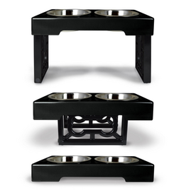 OurPets OurPets Barking Bistro Adjustable Raised Dog Feeder Stainless Steel Bowl for Dogs  7 Cups Dry Food