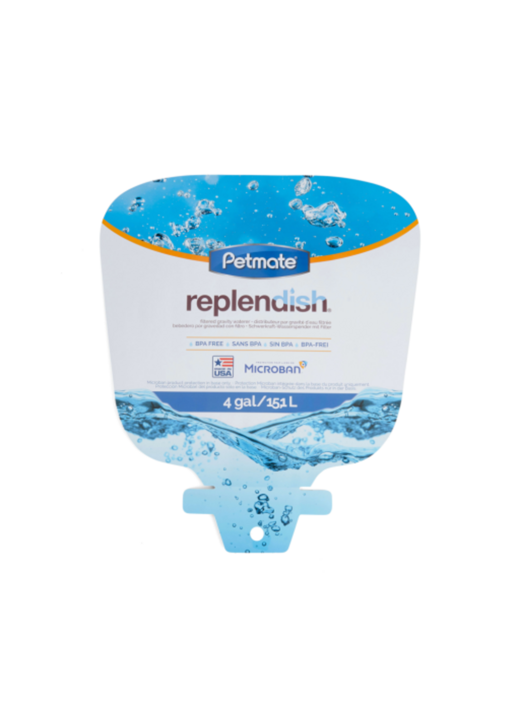 Petmate Petmate Replendish Gravity Pet Waterer with Microban for Cats and Dogs  4 Gallons  Blue