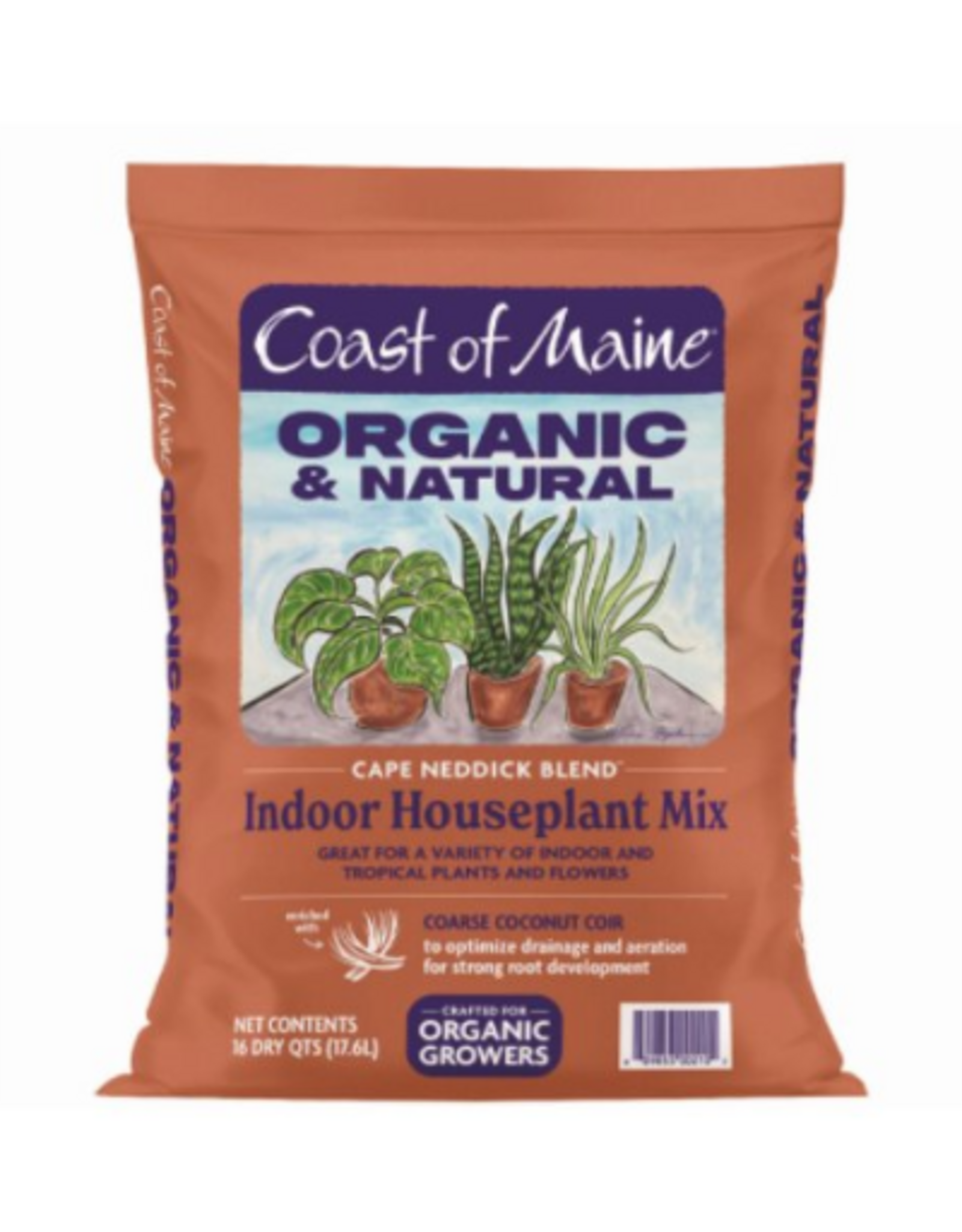 Coast of Maine Coast of Maine Organic and Natural Cape Neddick Blend Indoor Houseplant Potting Mix  16 Quart Bag