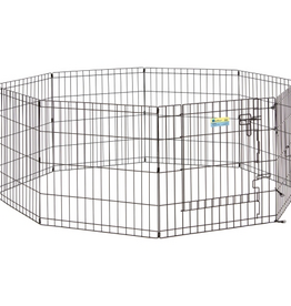 MidWest Midwest Contour Wire Exercise Pen with Door for Dogs and Pets - 24 in Black