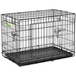 MidWest Midwest Contour Double Door Folding Dog Crate, Medium, Black 30 X 19 X 21
