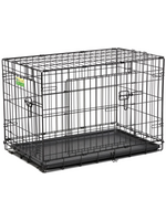 MidWest Midwest Contour Double Door Folding Dog Crate, Medium, Black 30 X 19 X 21