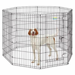 MidWest Midwest Contour Exercise Pet with Door Black 42 in.