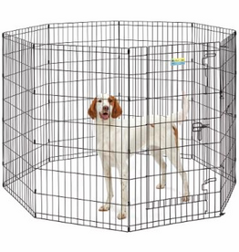 MidWest Midwest Contour Exercise Pet with Door Black 42 in.